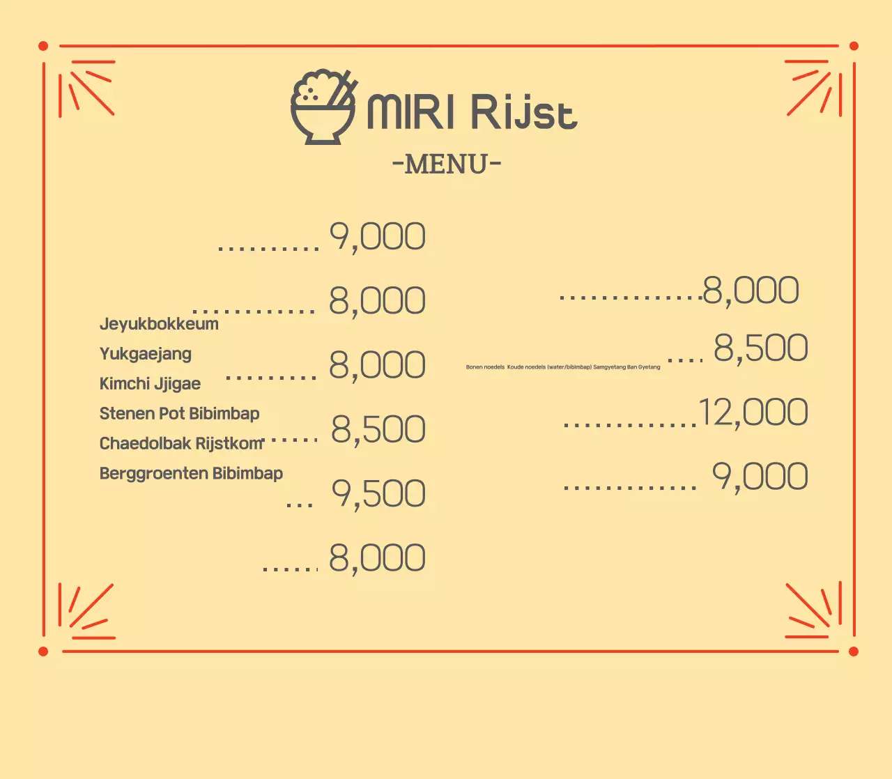 Promoot je groene retro voedselmenu