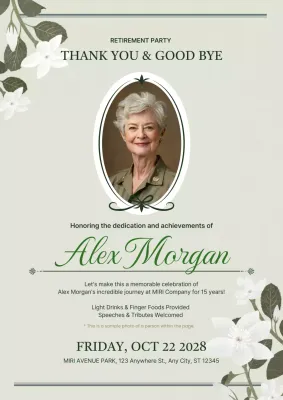 Beige Elegant Retirement Invitation Poster