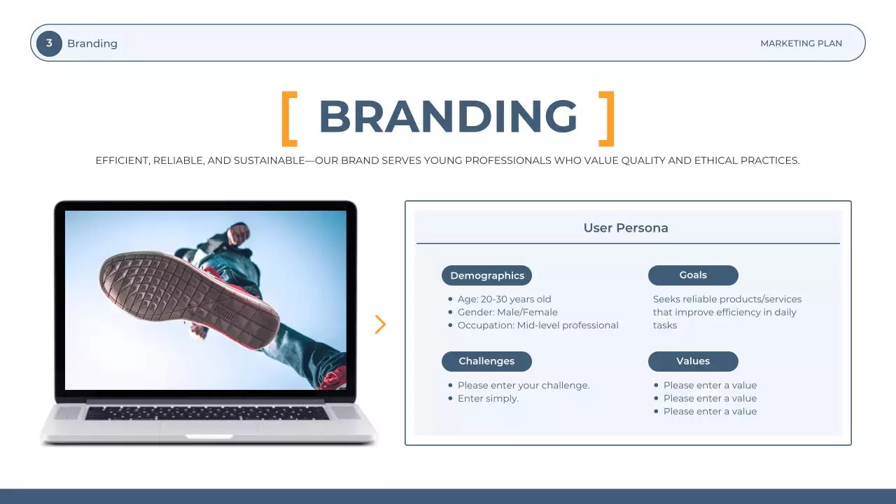 Blue Professional Marketing Plan Document Presentation