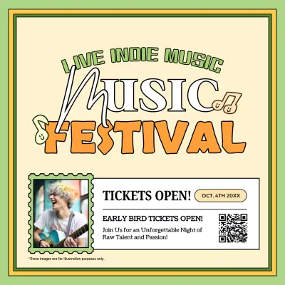 Green Retro Music Promotion Social Media Post