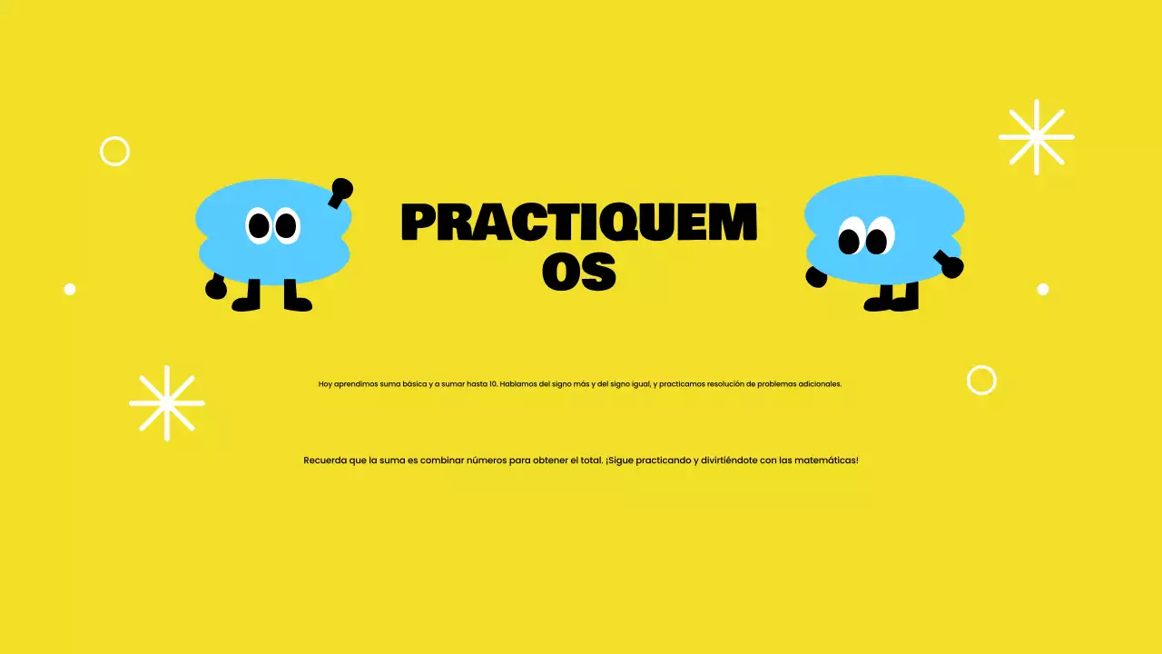 Juguetón amarillo Presentación de sumas básicas