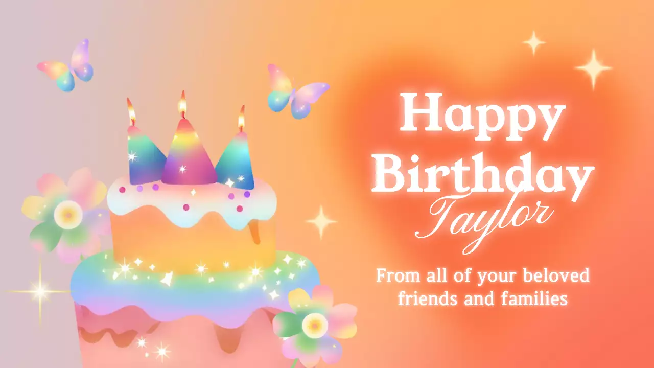 레인보우 에스테틱 생일 초대장 프레젠테이션