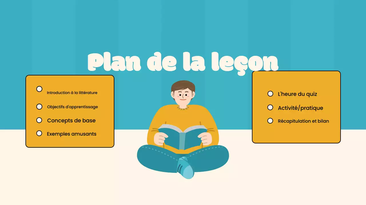 Cours de littérature simple sur l'orange