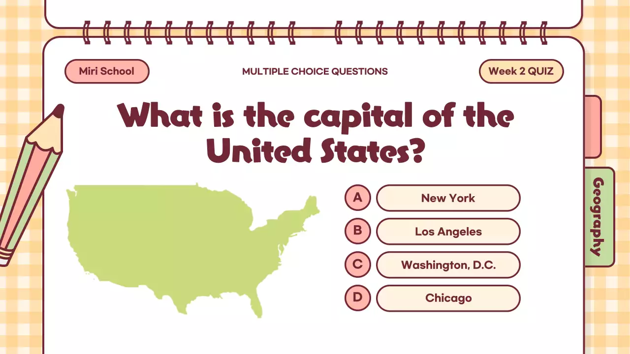 Pink Cartoon Quiz Announcement Presentation