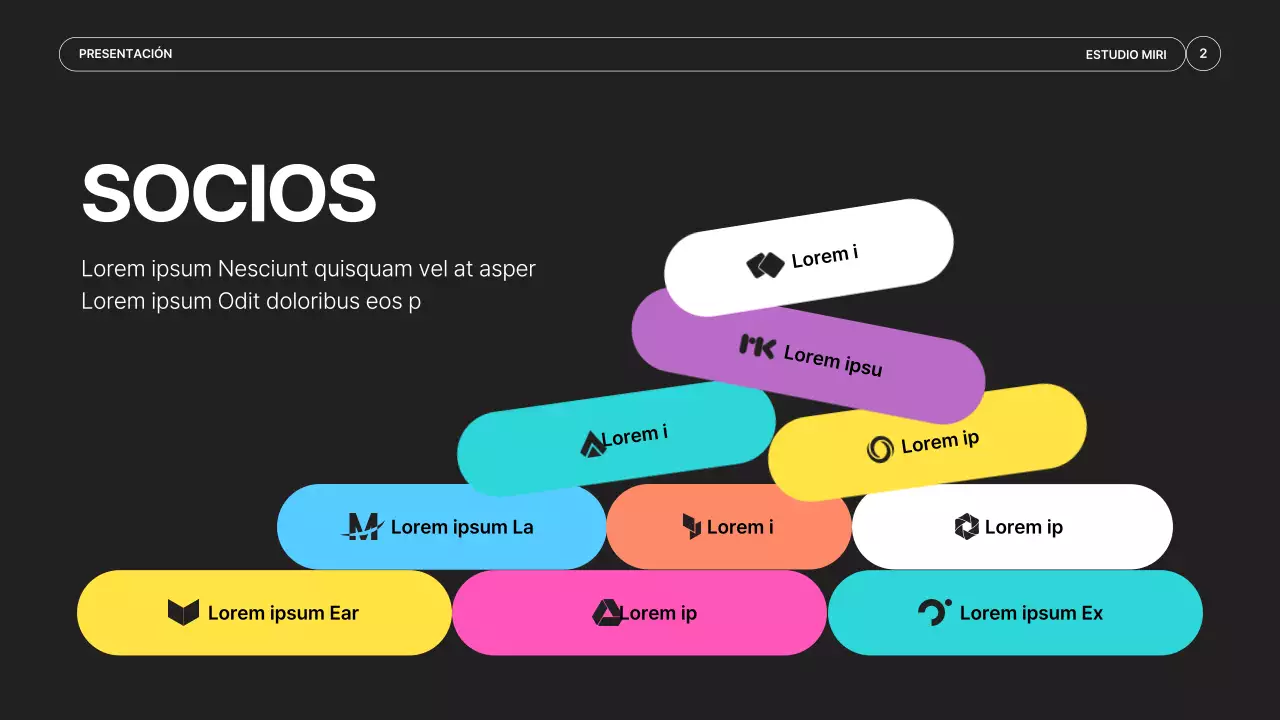 Un sencillo prospecto de productora de vídeo en negro y colores neón