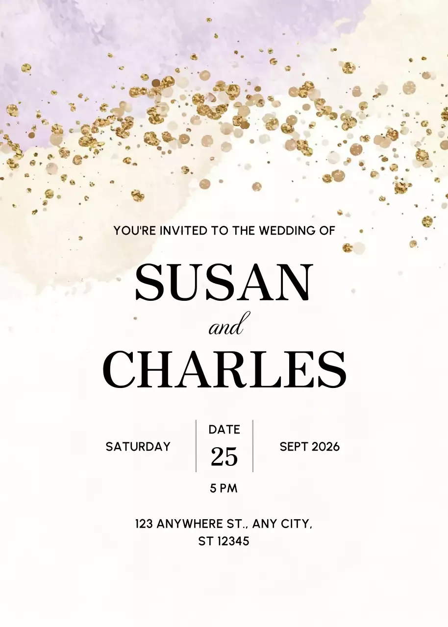 Undangan Pernikahan Emas Elegan