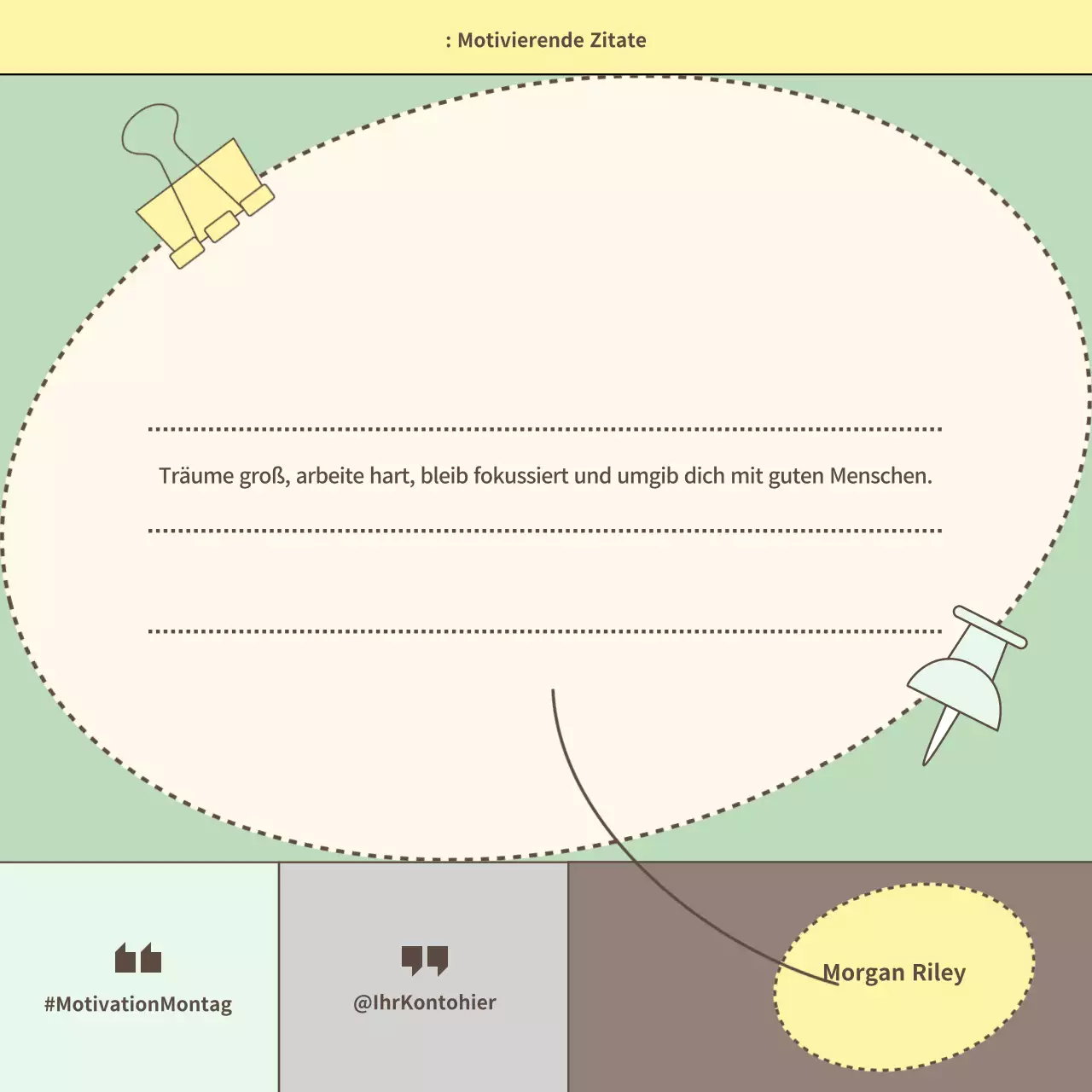 beige minimal motivierende Ankündigung