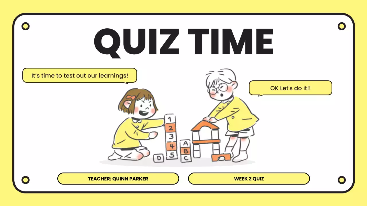 Yellow Playful Quiz Announcement Presentation