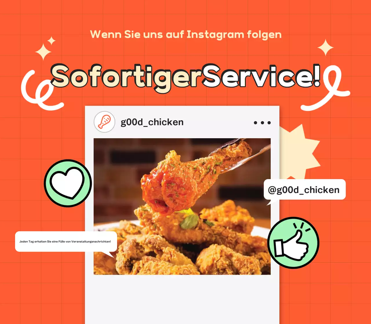 Werbung für Orange Pop Veranstaltungen in den sozialen Medien