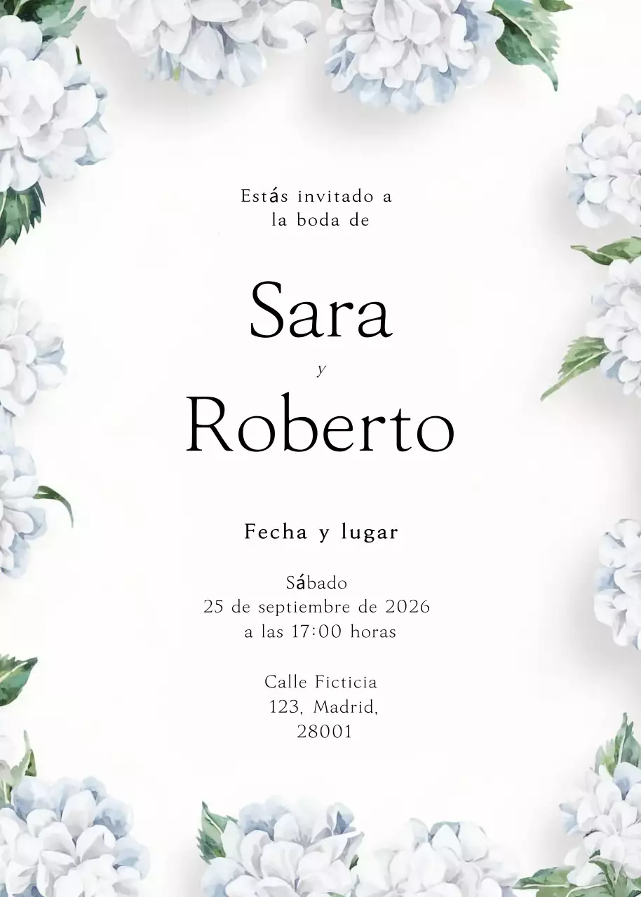 blanco elegante invitación de boda