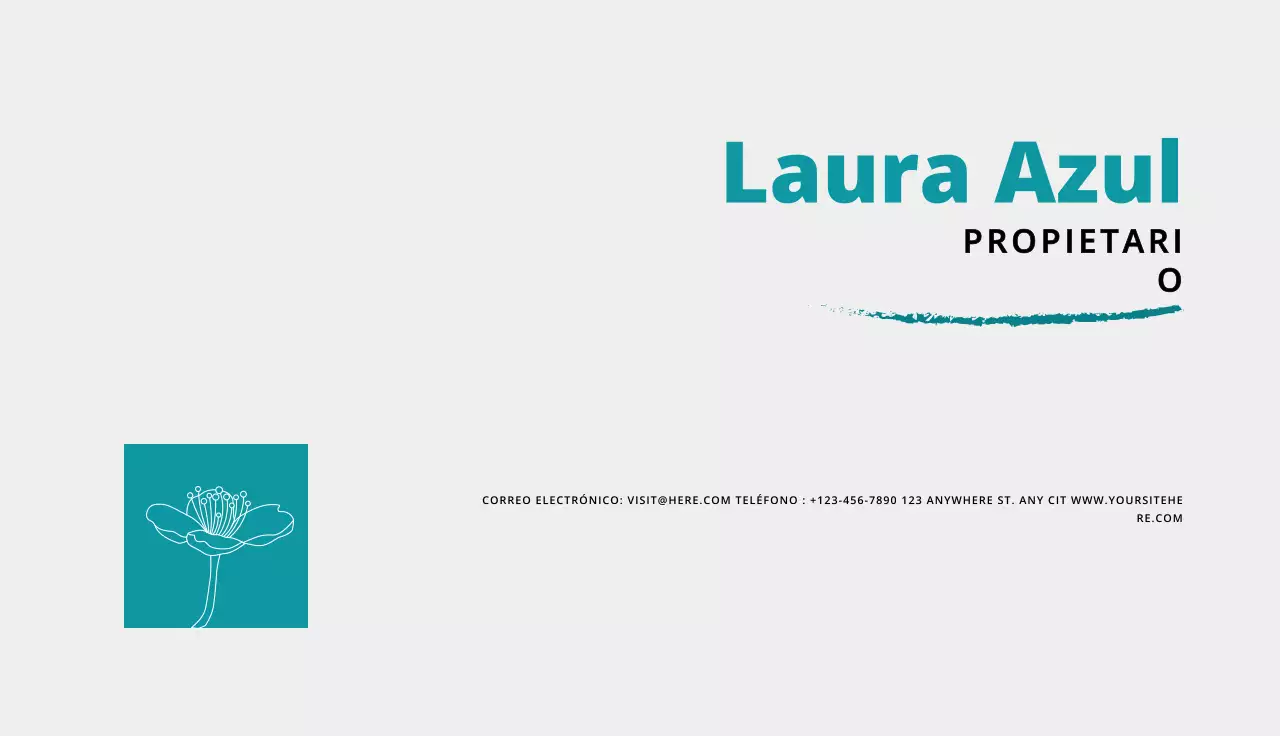 tarjeta de visita minimalista verde azulado