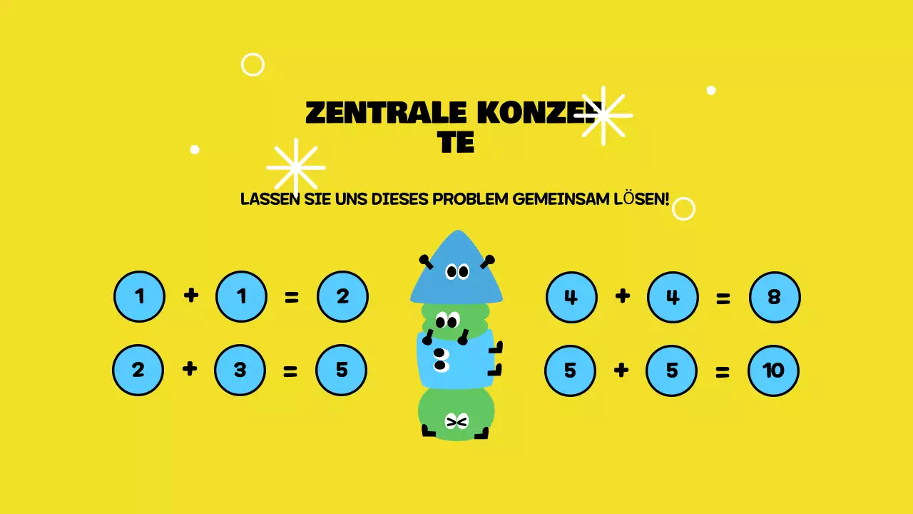 Gelbe spielerische Grundaddition Präsentation