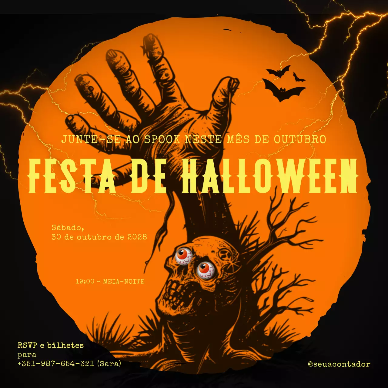 Promoção de evento de festa de Halloween