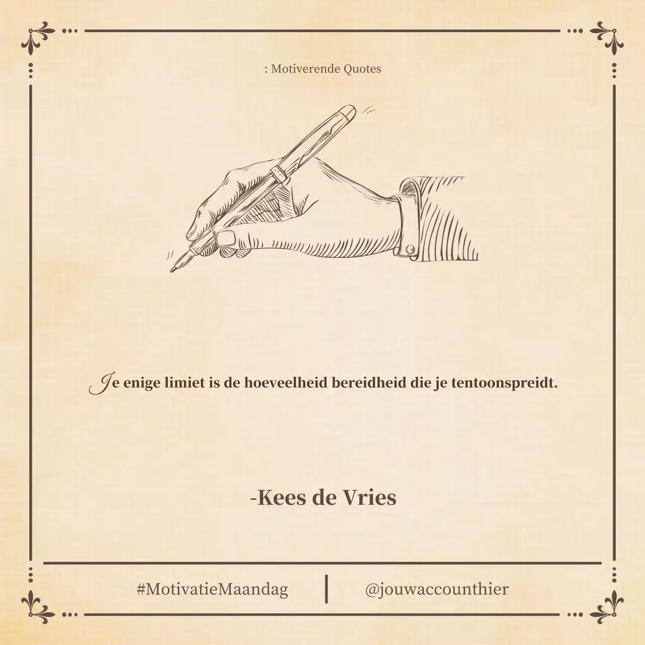 beige traditionele motivatie aankondiging