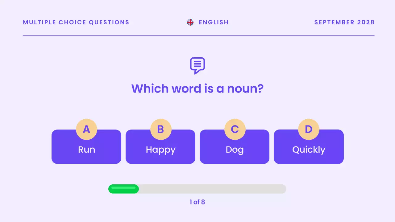 Blue modern quiz announcement presentation