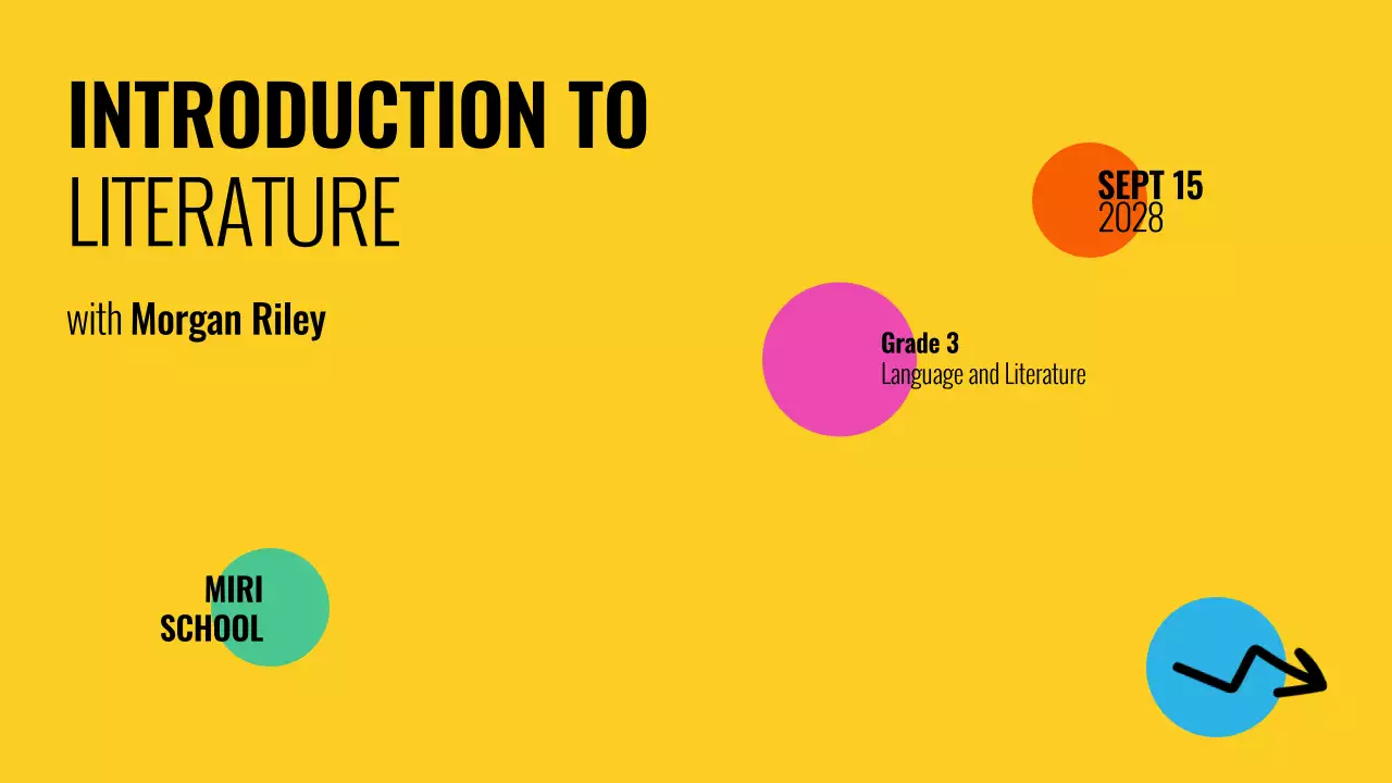 Multicolor modern literature course presentation