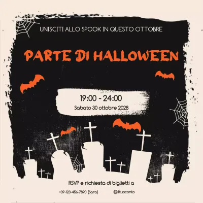 Invito di Halloween retrò arancione