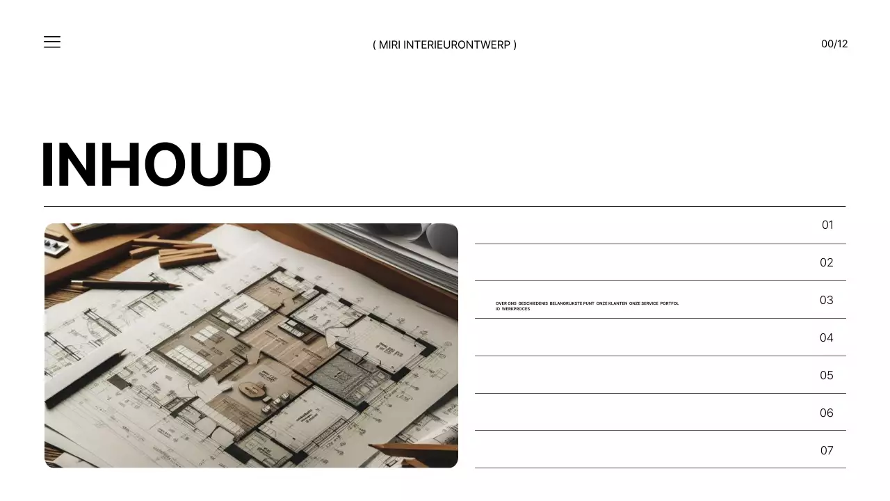 Een brand briefing voor een modern kantoorinterieur in zwart en wit