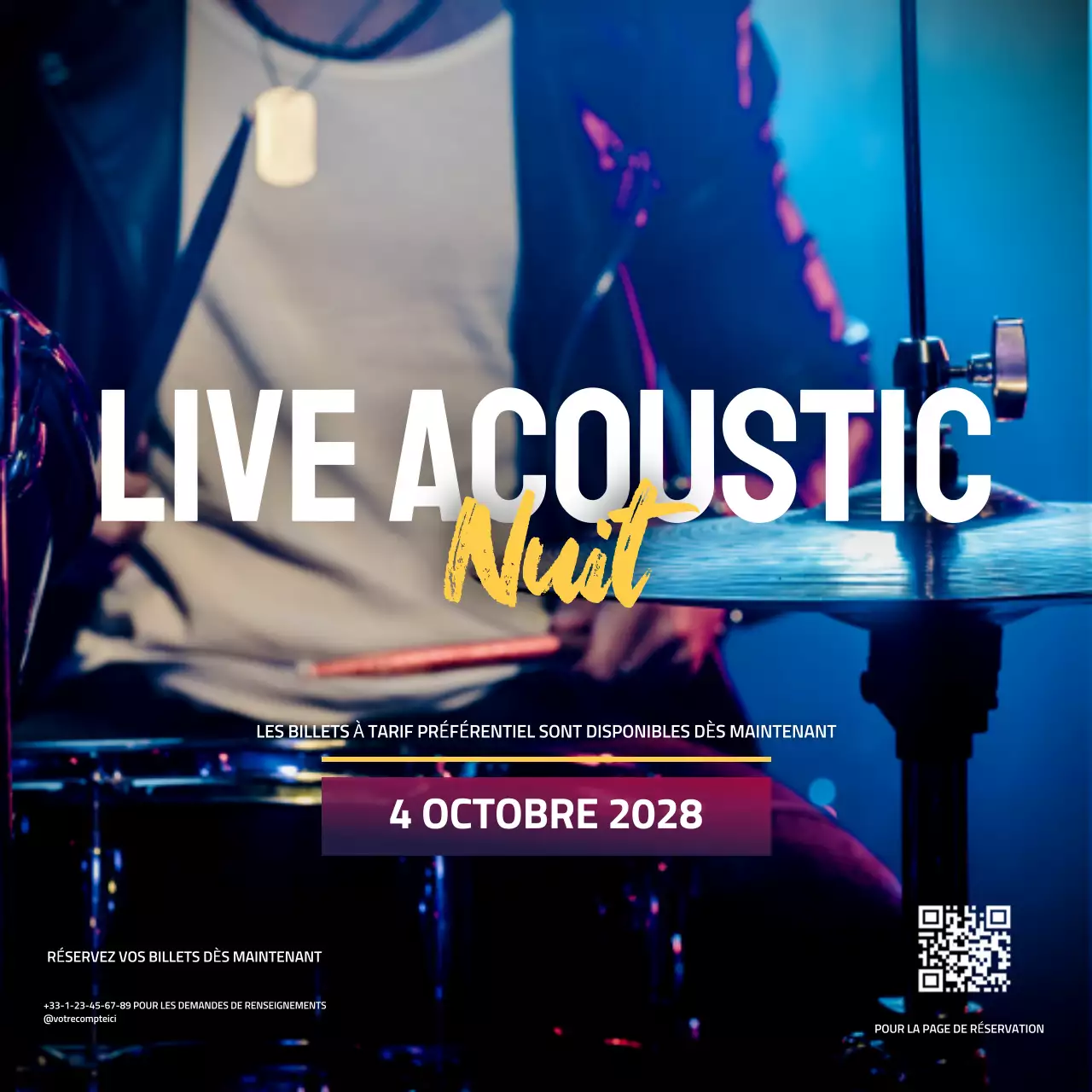 Blue Photo Music Event Promotion Social Media Post