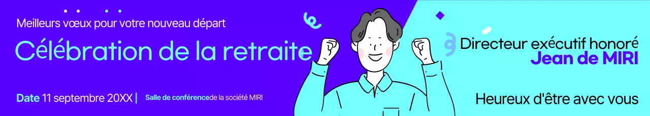 Promouvoir une célébration soignée de la retraite en violet et bleu marine