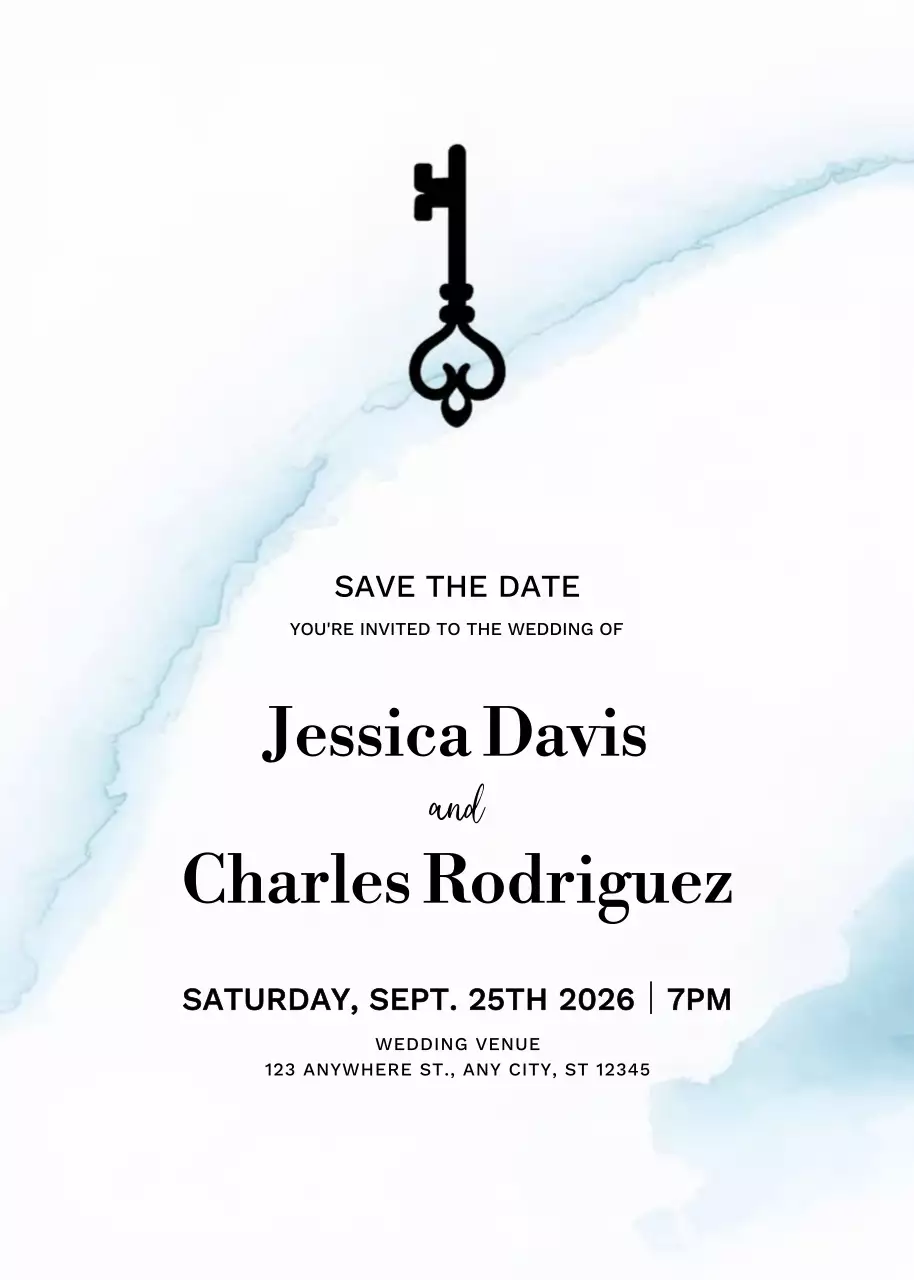 White Elegant Wedding Invitation