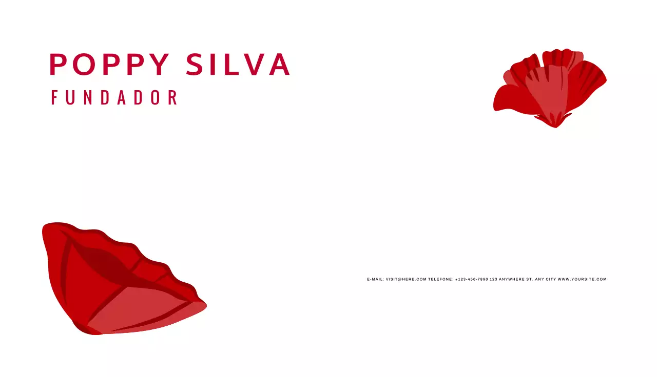 cartão de visita minimalista vermelho
