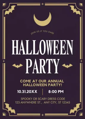 black gothic Halloween invitation