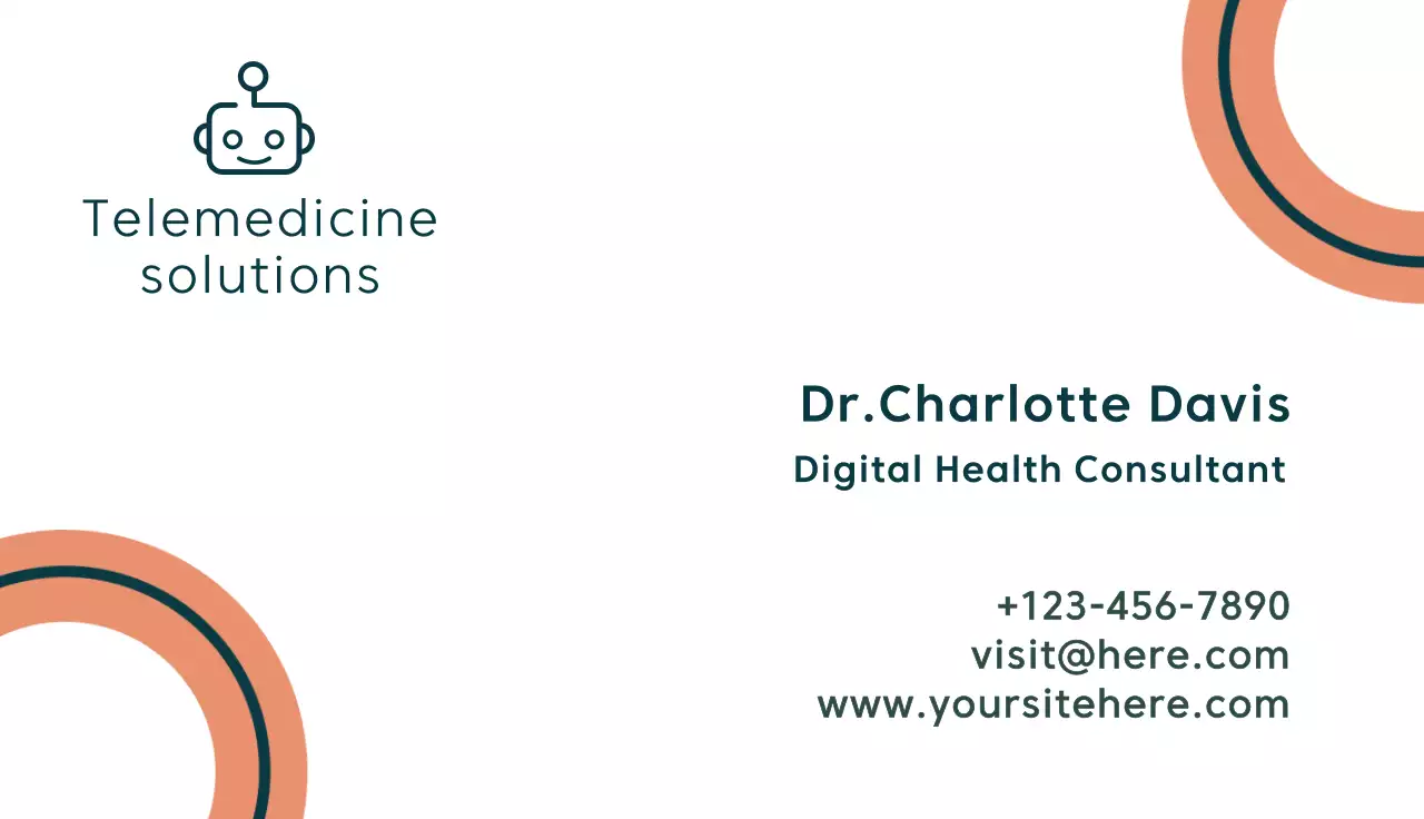 White Minimal Telemedicine Business Card