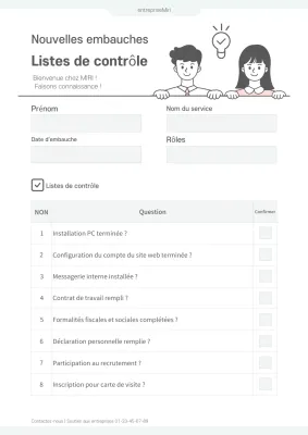 Liste de contrôle pour l'adhésion à Mint Simple