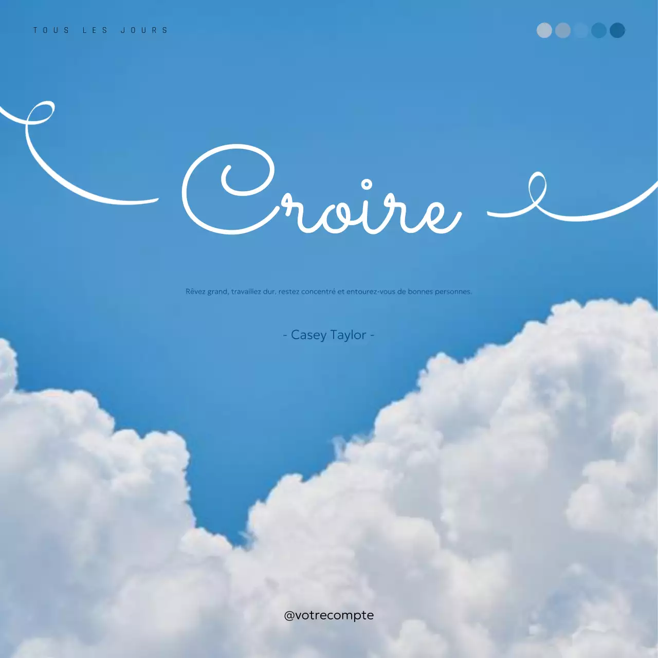 poster d'inspiration bleu élégant