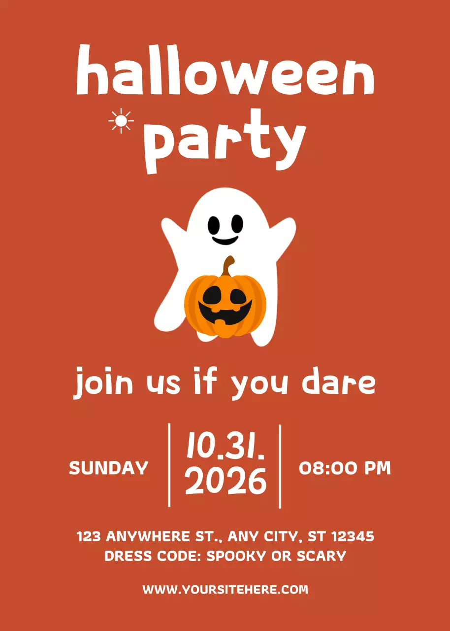 Orange Retro Halloween Invitation