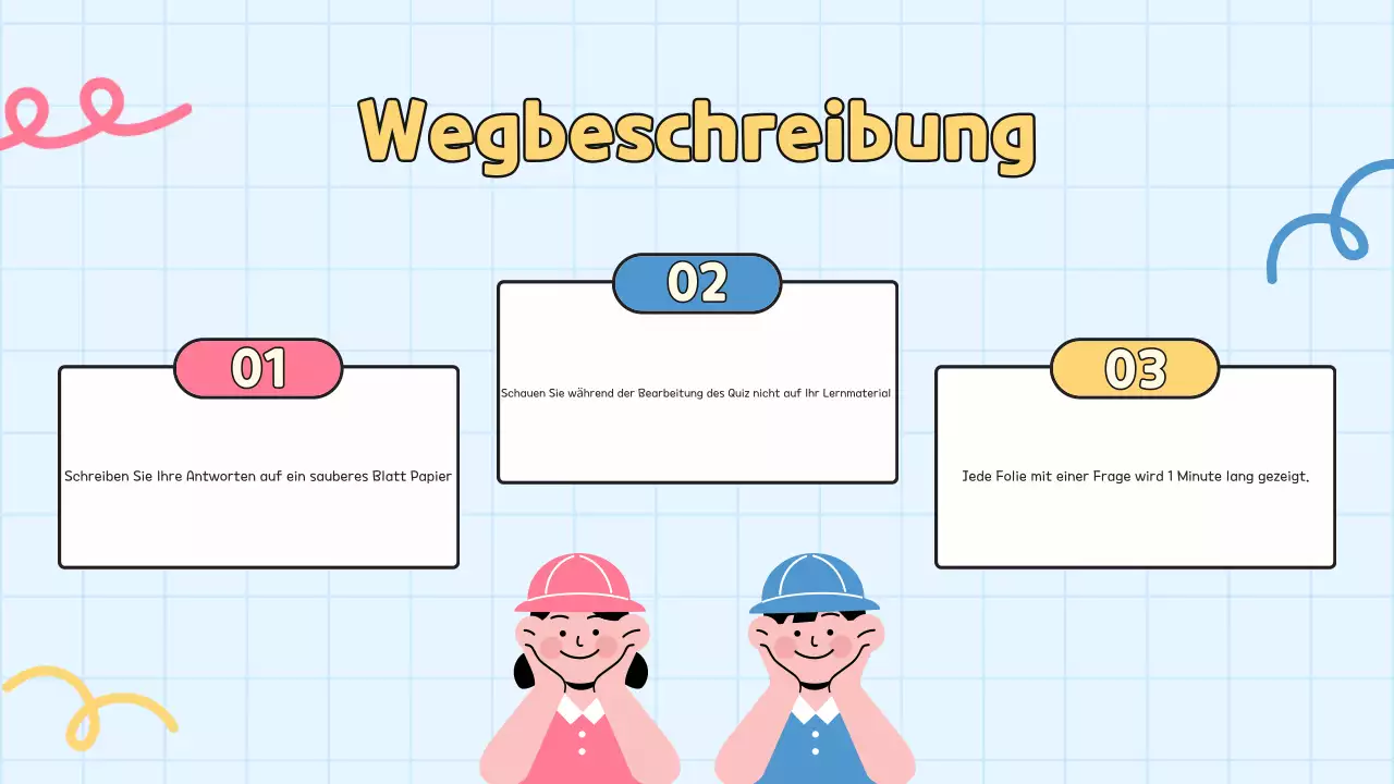 Gelbes Quiz für Schülerpräsentation