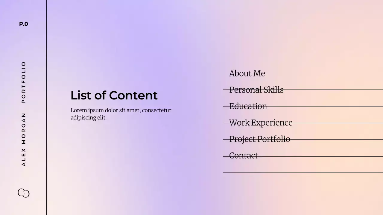 Pastel elegant portfolio presentation template