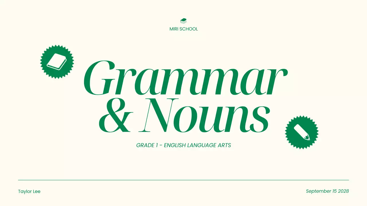 Green Simple Grammar Guide Presentation