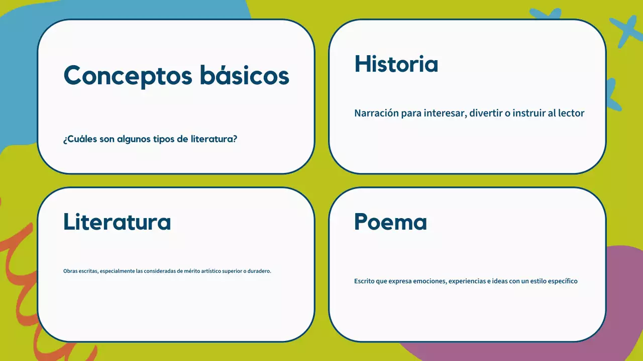 Ilustración en color Literatura Presentación de materiales de clase