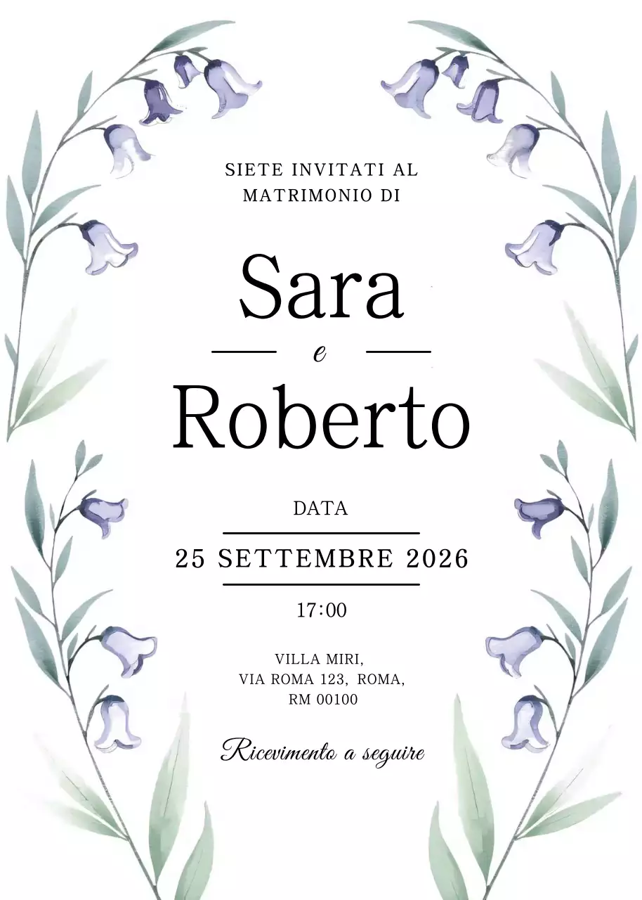 invito di nozze elegante bianco