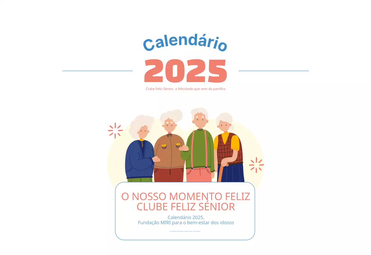Calendário de negócios com ilustrações giras