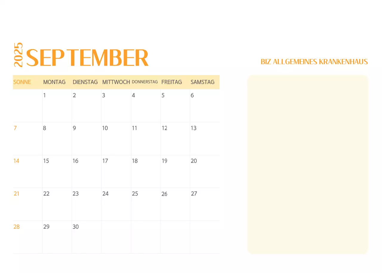 Krankenhauskalender in grünem Fotorahmen