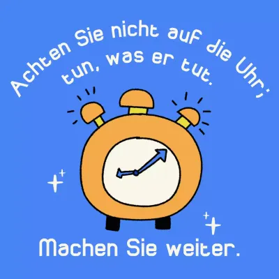 blaues einfaches Motivationsposter Uhr
