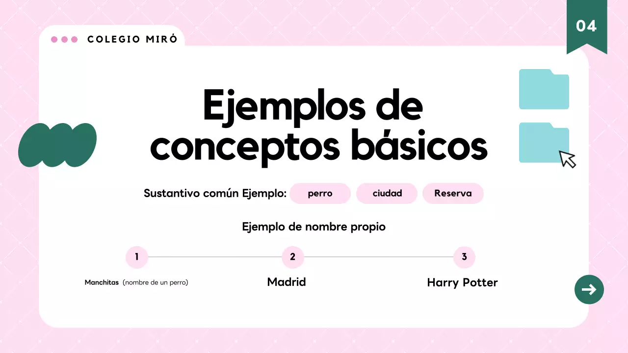 Material de clase de gramática moderna rosa