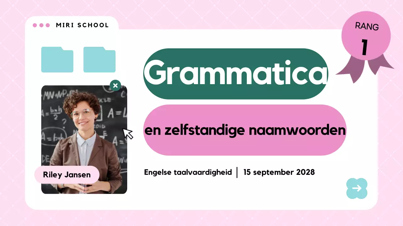 Roze Modern Grammatica Lesmateriaal