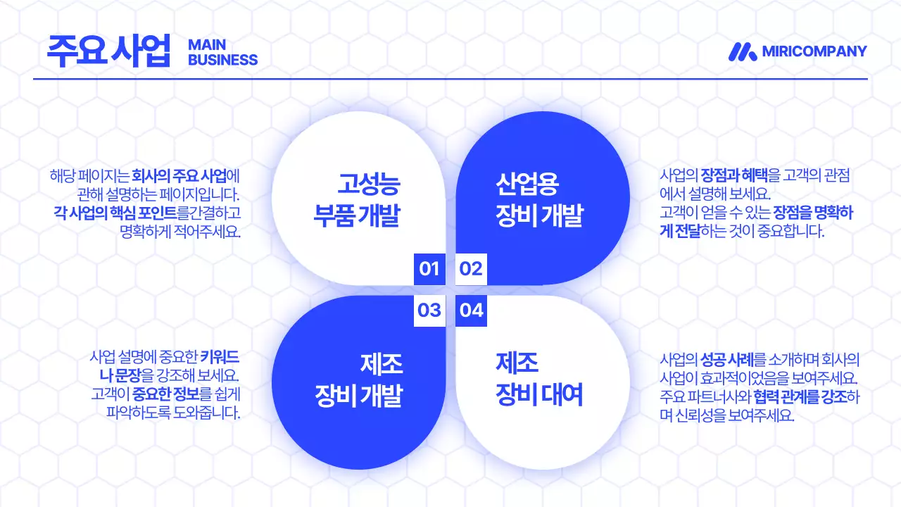 파랑의 모던한 중소기업 회사소개서 홍보