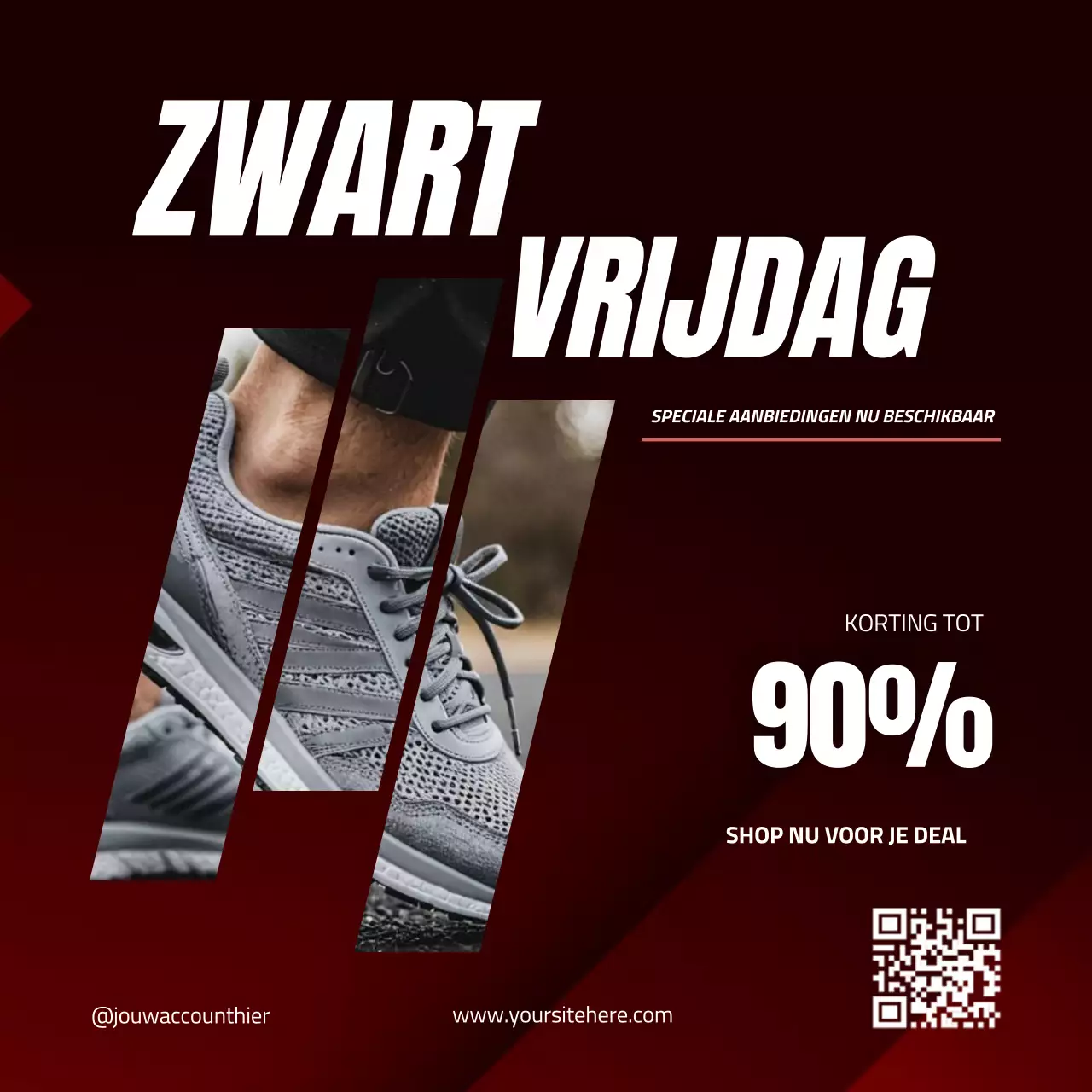 Black Red Bold Black Friday Sales Promotie Social Media Post