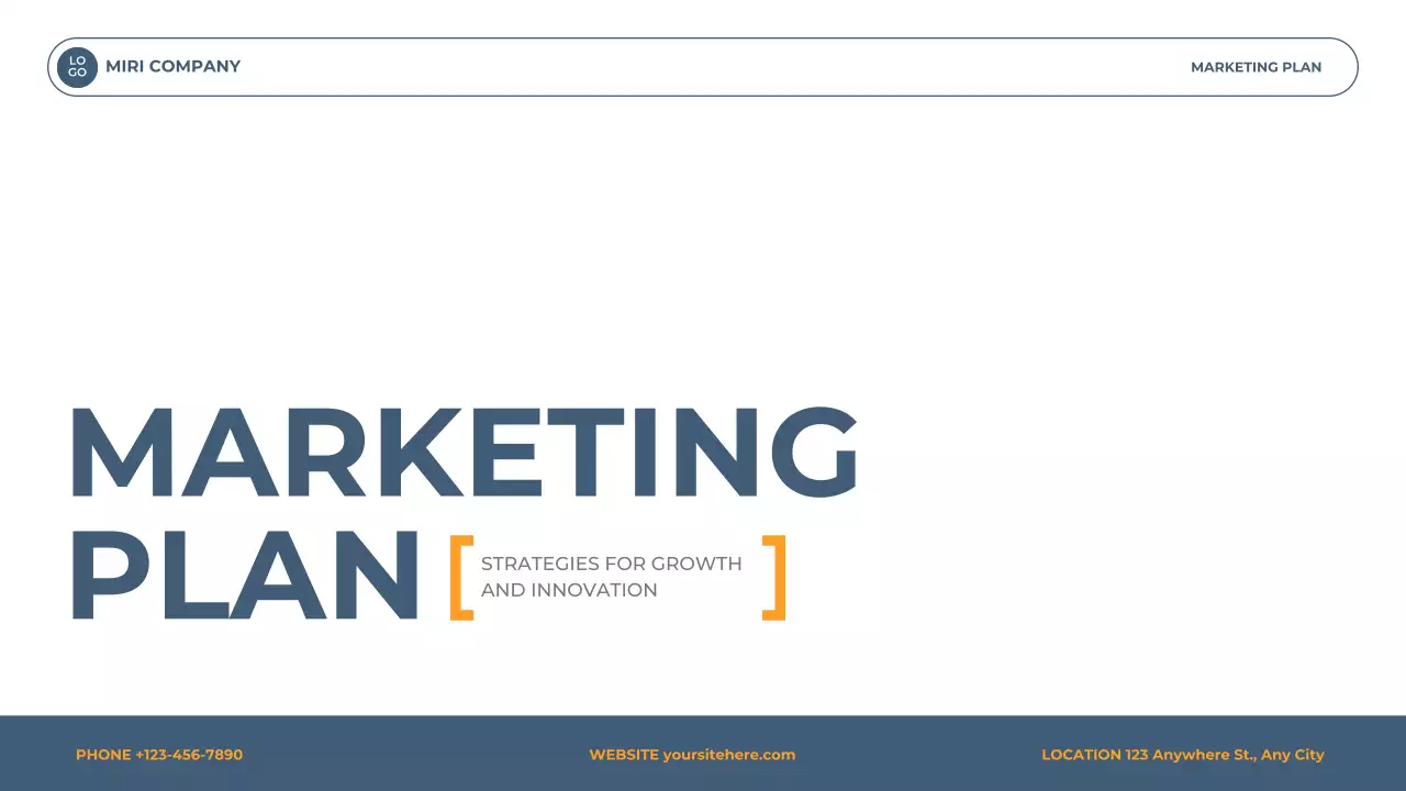 Blue Professional Marketing Plan Document Presentation