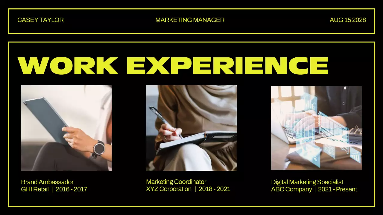 Yellow Retro Portfolio Presentation