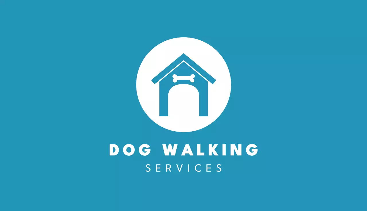 White Simple Dog Walking Business Card