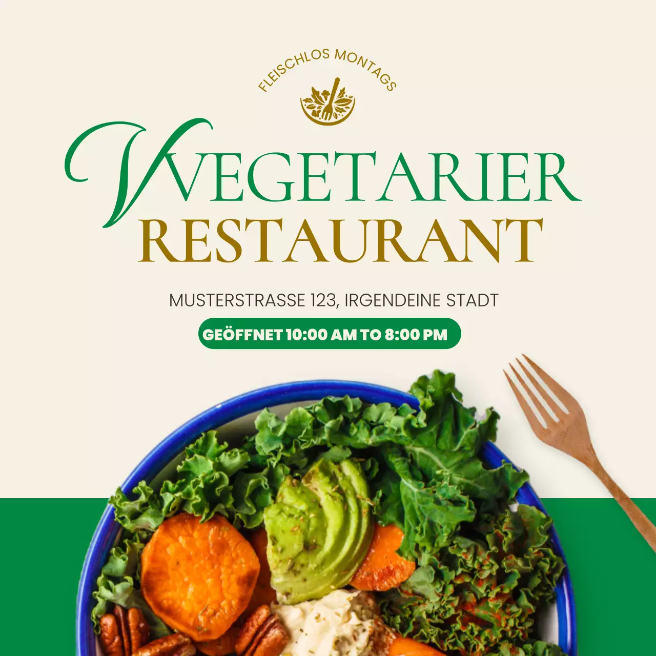 grünes modernes Restaurant Förderung