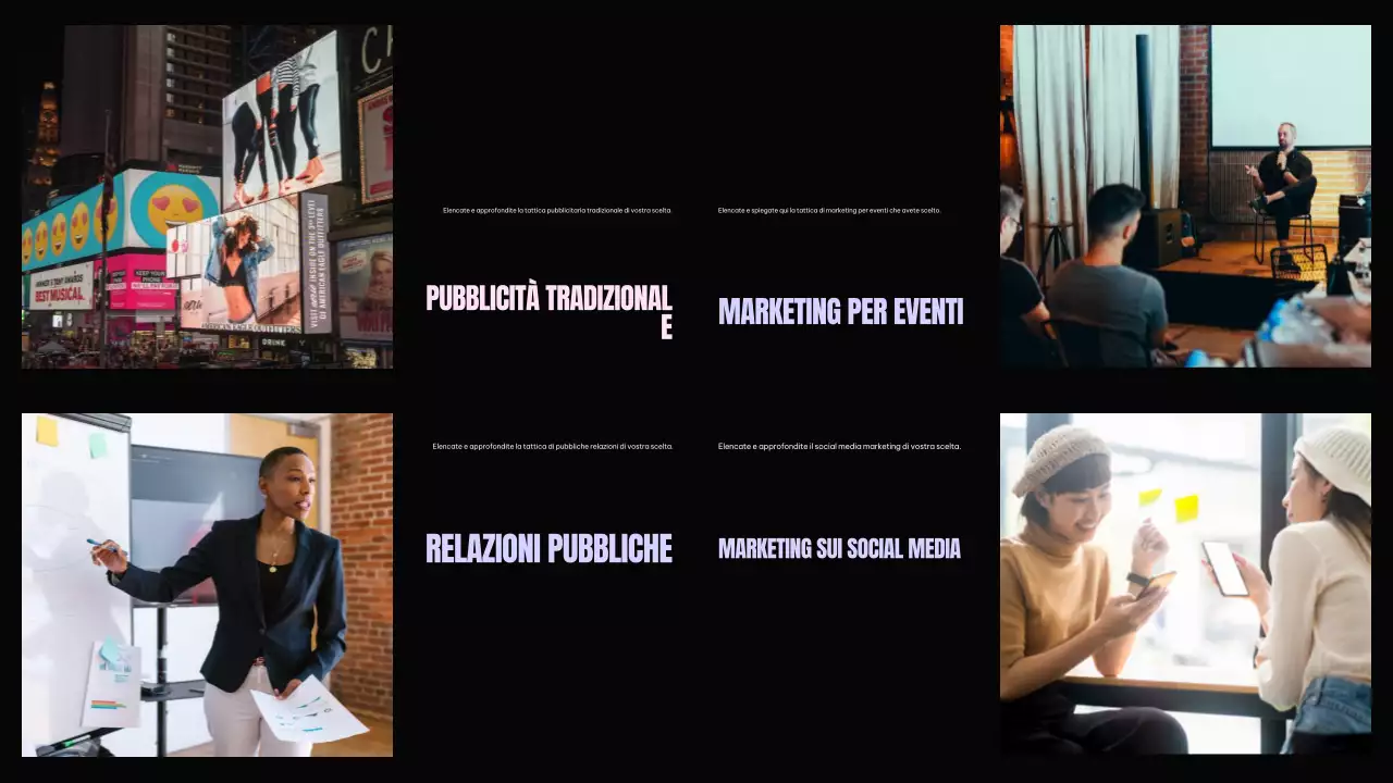 Piano di marketing nero moderno