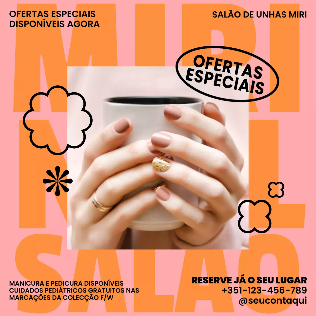 promoção de unhas cor-de-rosa da moda