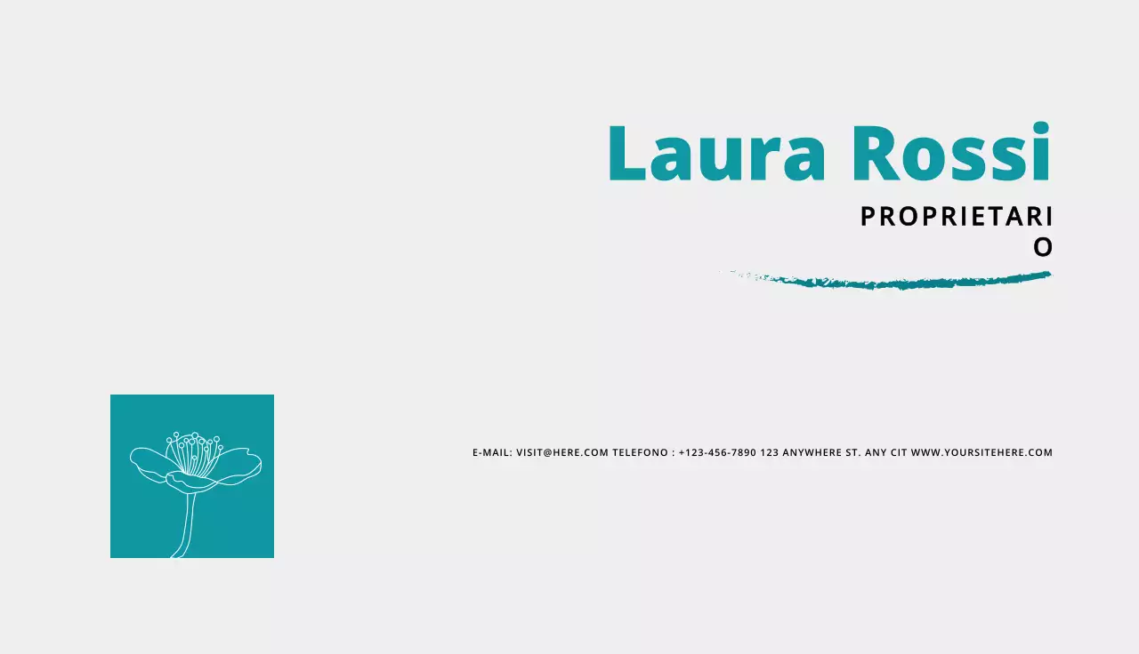 biglietto da visita minimal verde acqua